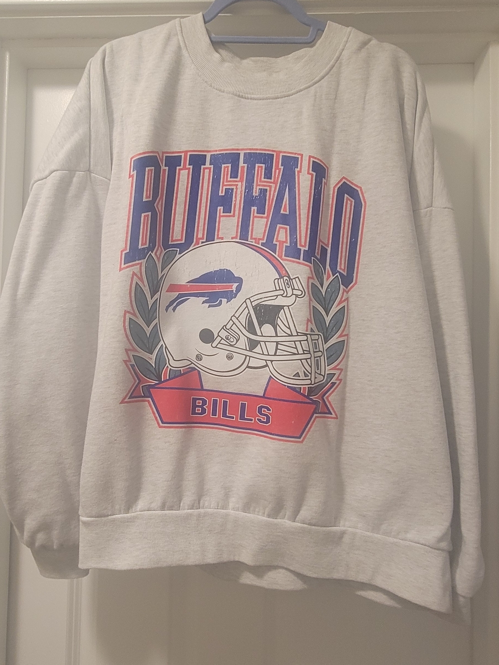 Light Gray Buffalo Bills Graphic Crewneck Sweatshirt